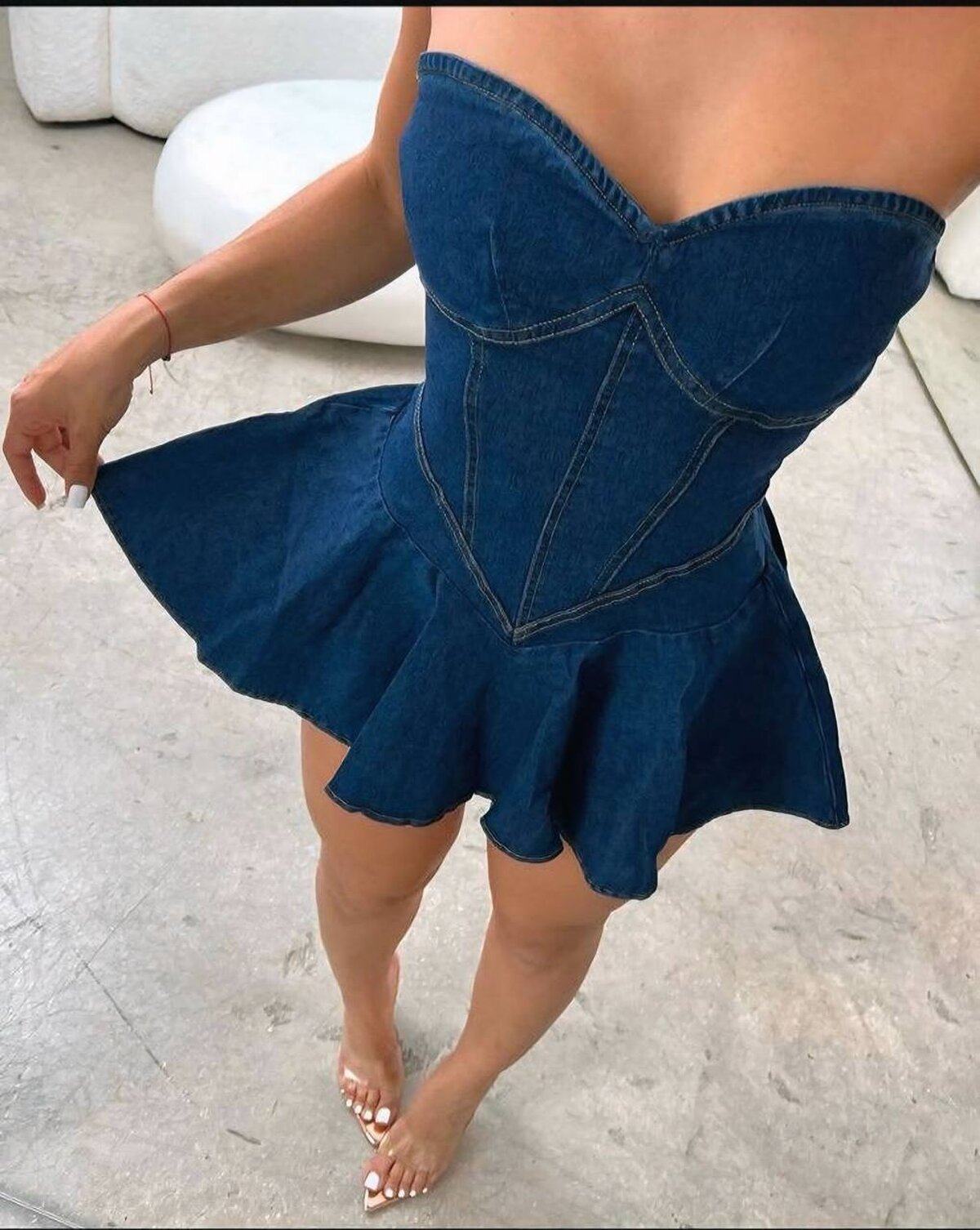 ROCHIE DENIM FĂRĂ BRETELE