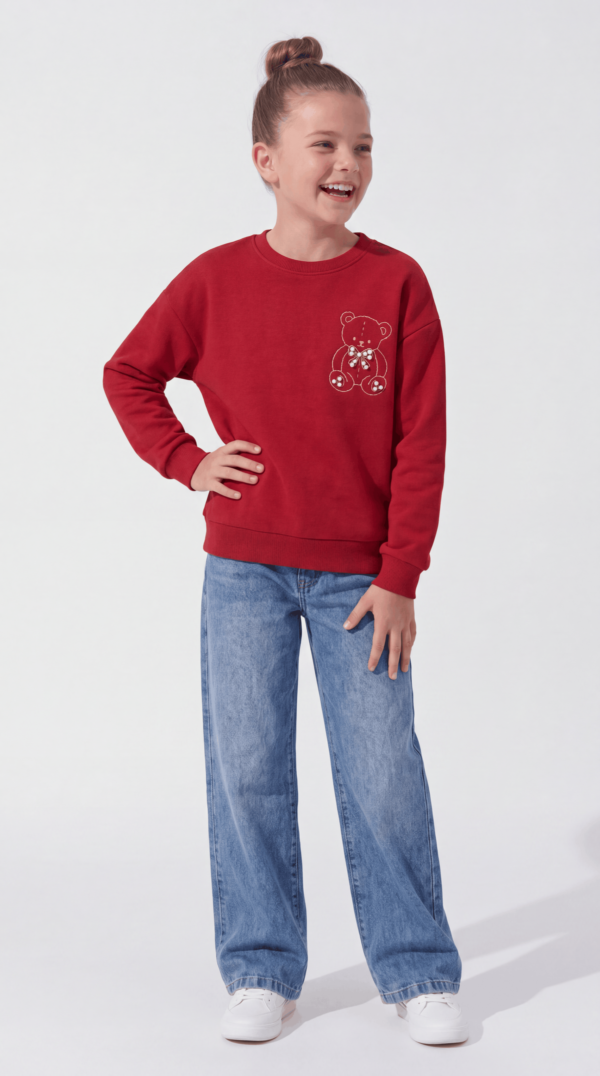 SWEAT 11-14 YAŞ ÜÇİP LR-9026-1 - Kırmızı