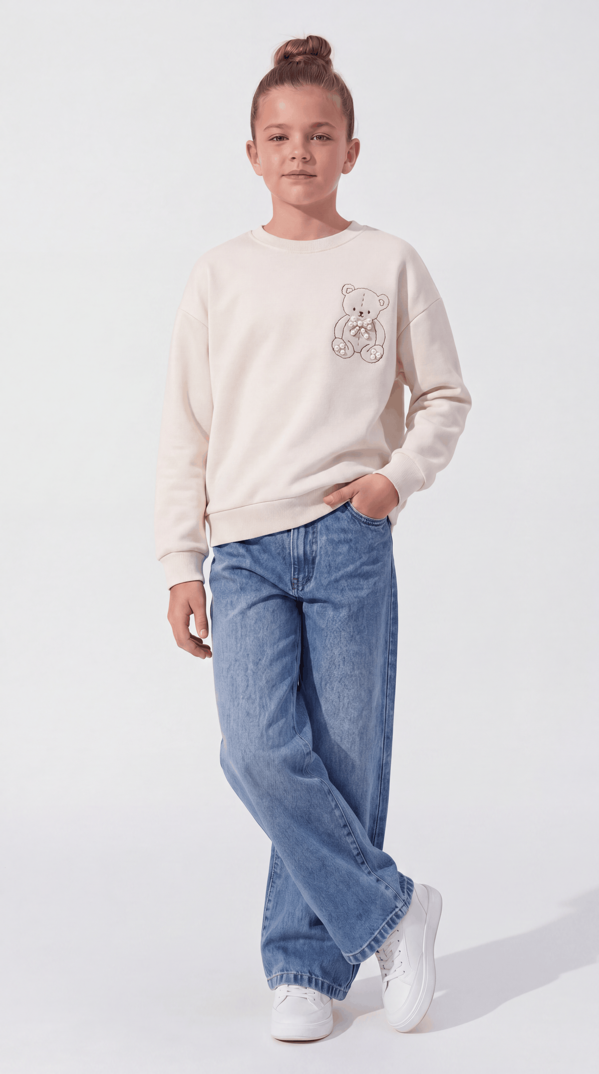 SWEAT 11-14 YAŞ ÜÇİP LR-9026-1 - Ekru