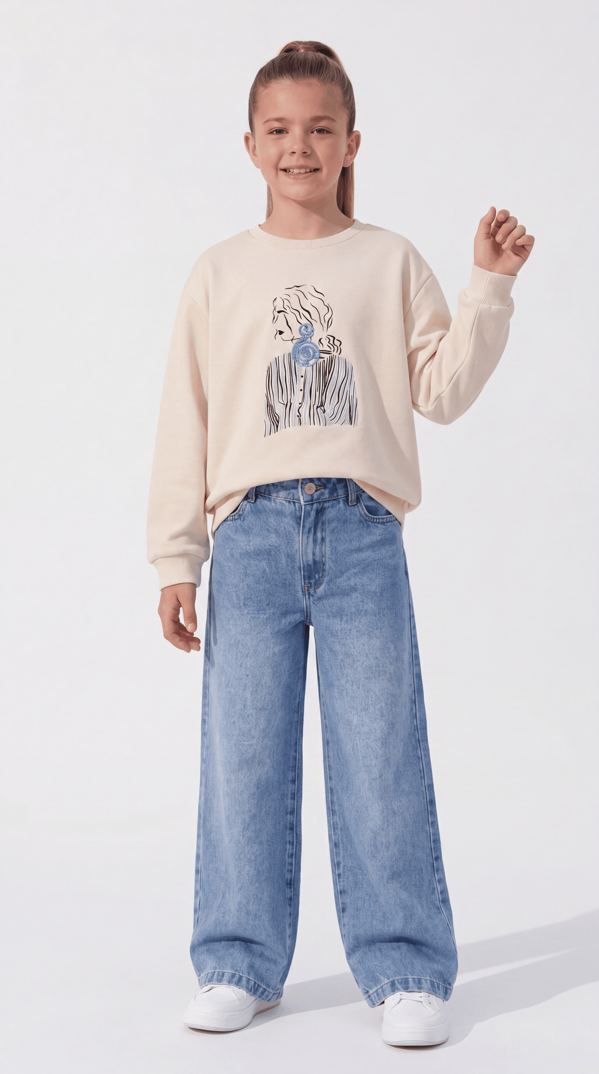 SWEAT 11-14 YAŞ ÜÇİP LR-9076-1 - Açık Yeşil