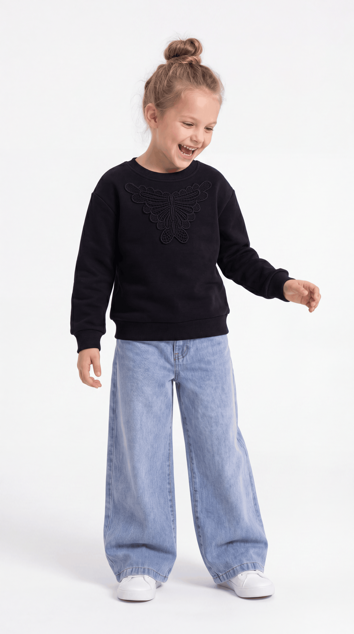 SWEAT 7-10 YAŞ DİYAGONEL LR-9046 - Siyah