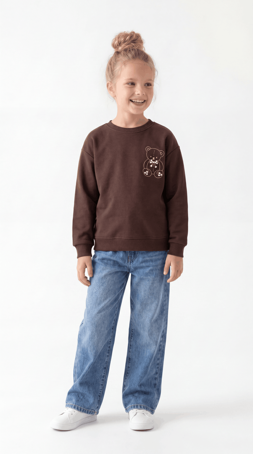 SWEAT 7-10 YAŞ ÜÇİP LR-9026 - Ekru