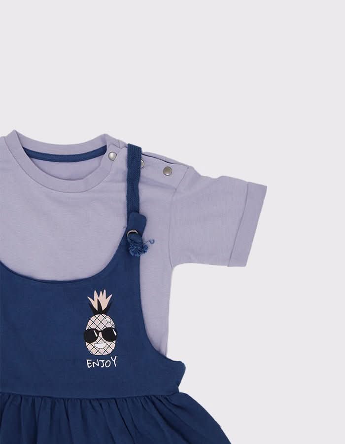 Tişörtlü Kız Çocuk Tulum Elbise | RG Brand | 6 Ay–4 Yaş | RG165 - YEŞİL