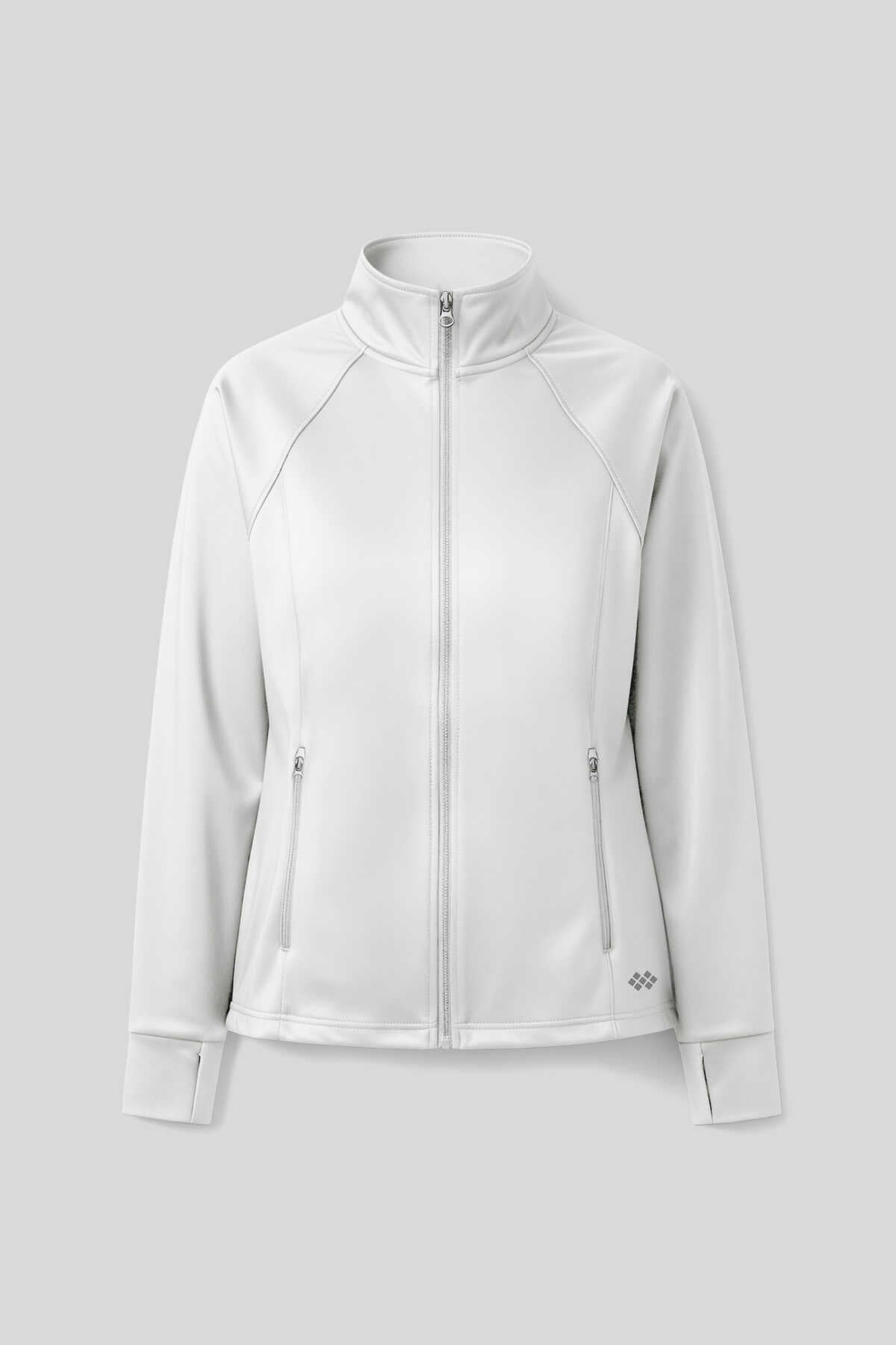 Tommlife Wholesale White Zip-Up Stand-Up Collar Basic Comfortable Fit Women's Running Jacket - 97310