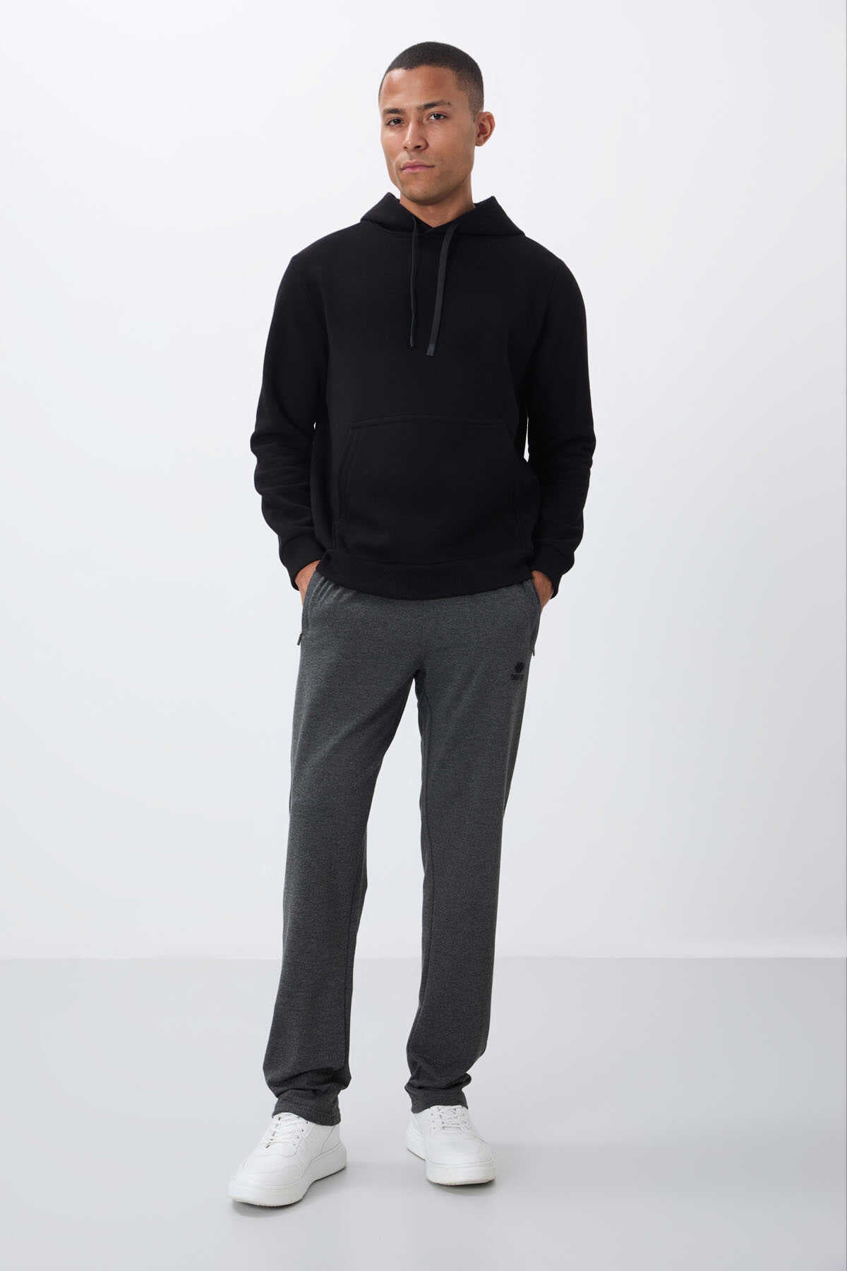 Tommylife Wholesale Slim Fit Classic Leg Men's Sweatpants 84669 Anthracite Melange