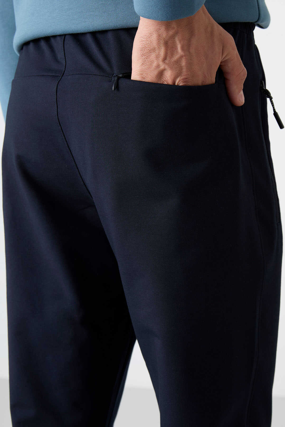 Tommylife Toptan Fit Stramt Clasic Picior Barbati Trening Fusta 84671 Albastru Inchis