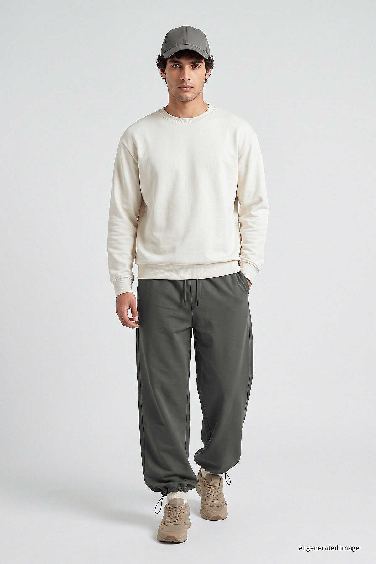 Pantaloni de trening largi, elastici, kaki, pentru bărbați, Tommylife, en-gros - 82200