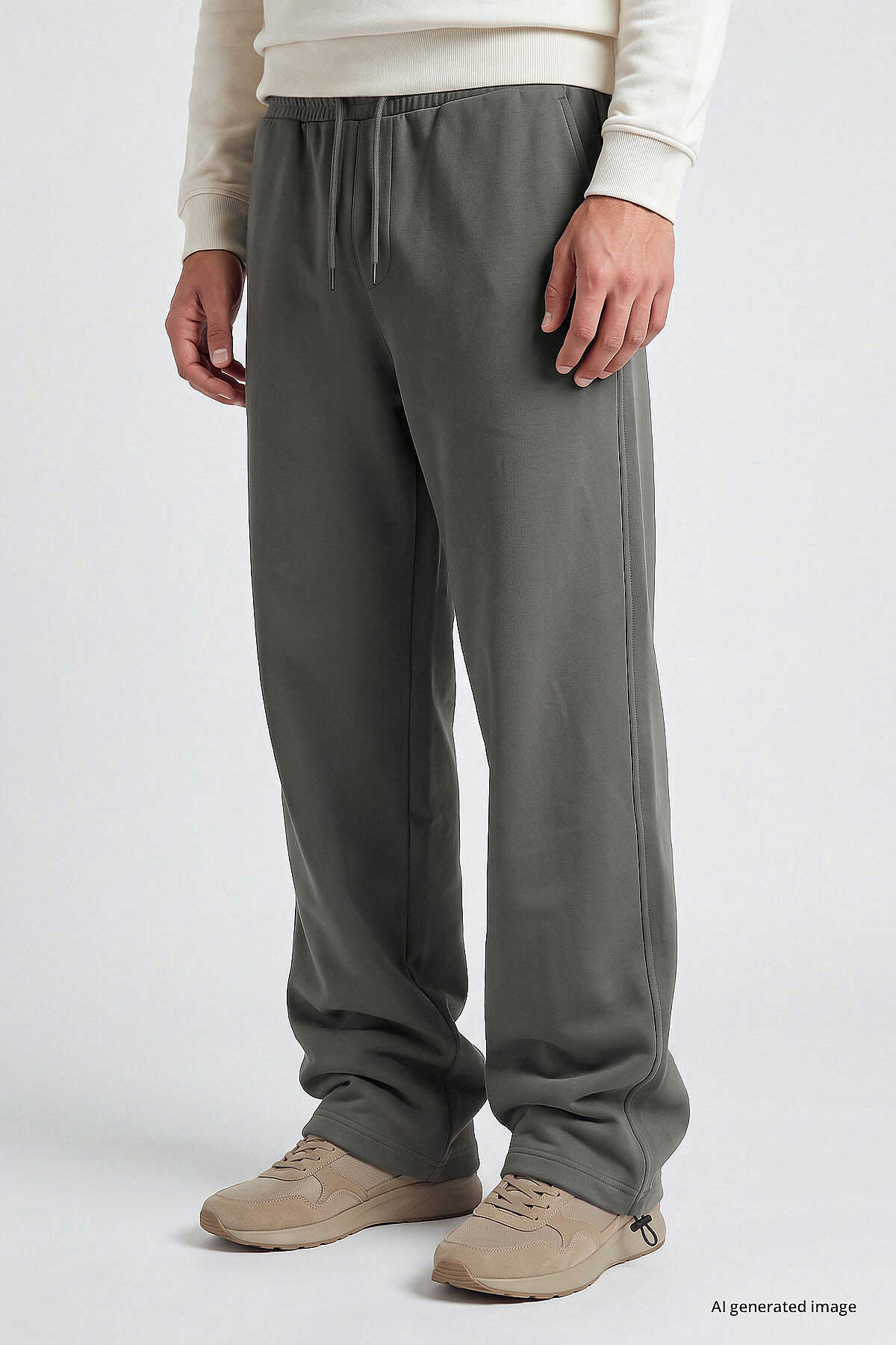 Pantaloni de trening largi, elastici, kaki, pentru bărbați, Tommylife, en-gros - 82200