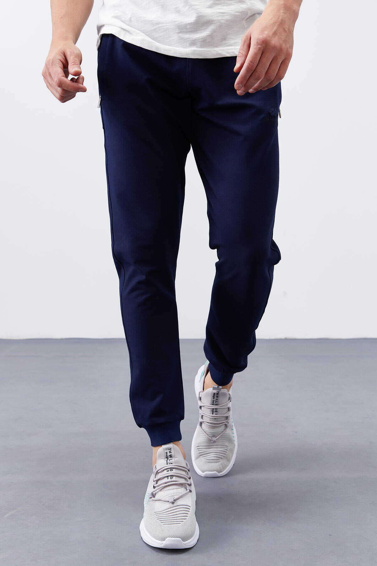 Tommylife Angro Indigo Fermoar Cu Buzunare Croit Strâns Jogger Bărbat Trening - 84343
