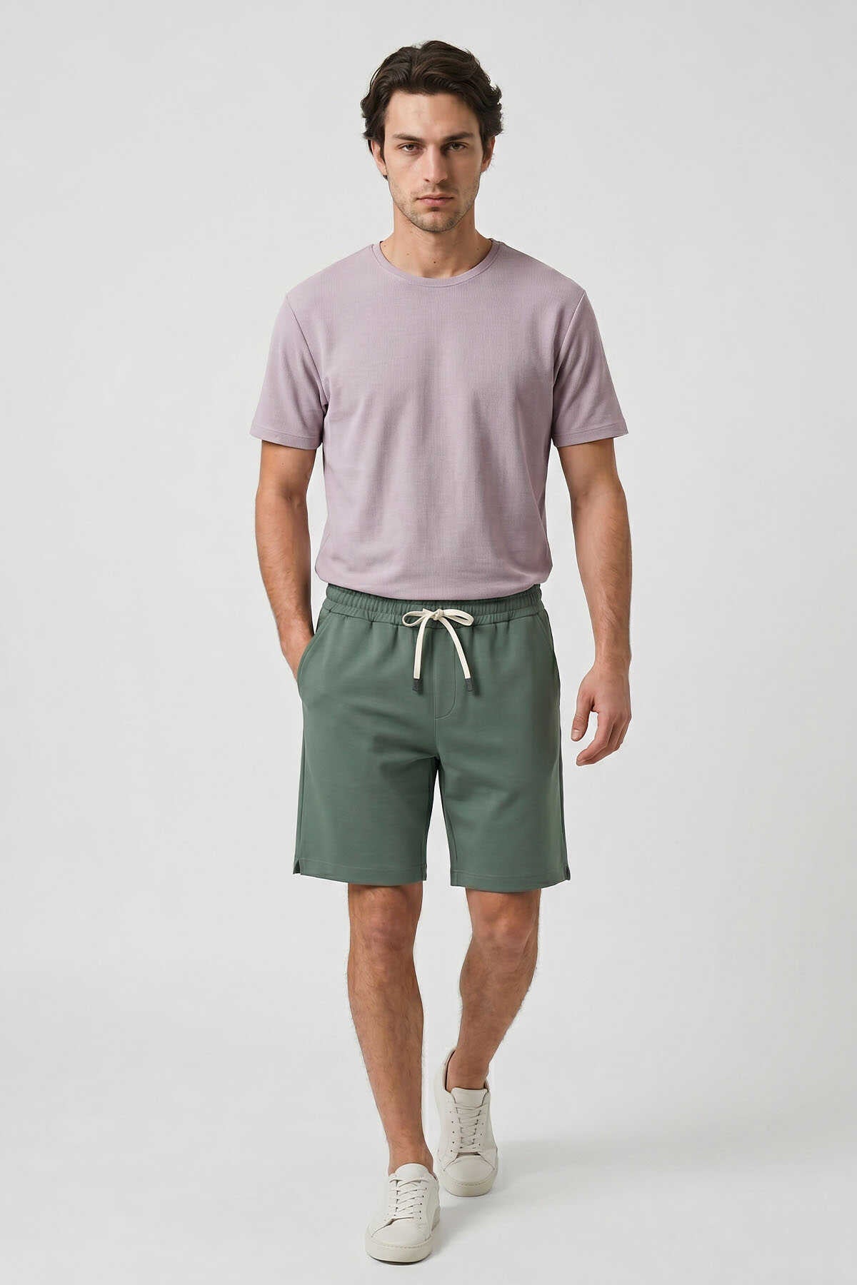 Pantaloni scurți Tommylife Wholesale Cactus Standard Fit Basic pentru bărbați cu buzunare la spate - 81314