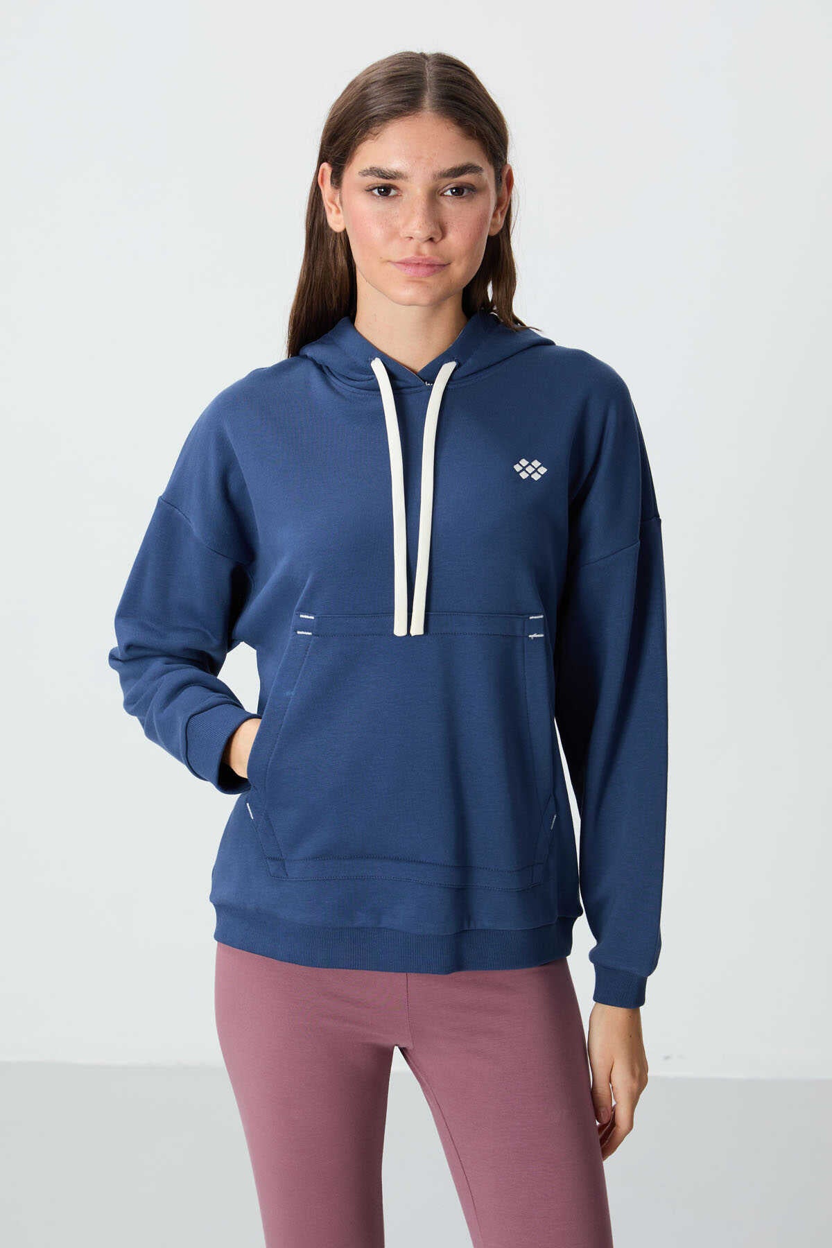 Tommylife Toptan Kapüşonlu Oversize Kadın Sweatshirt 97291 Parlament