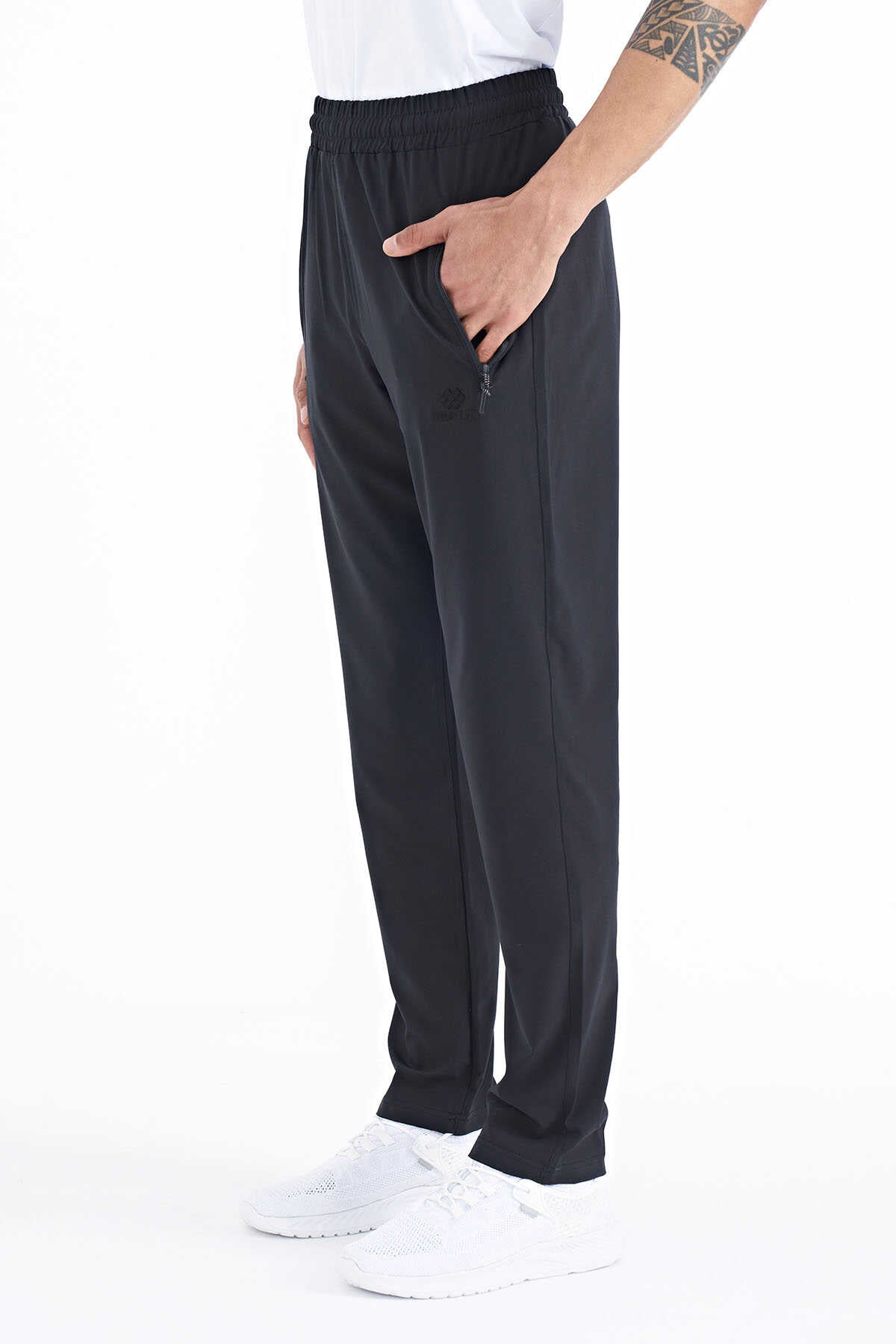 Pantaloni de trening pentru bărbați Tommylife Wholesale Classic Leg Standard Fit cu trei buzunare, 84768, negri