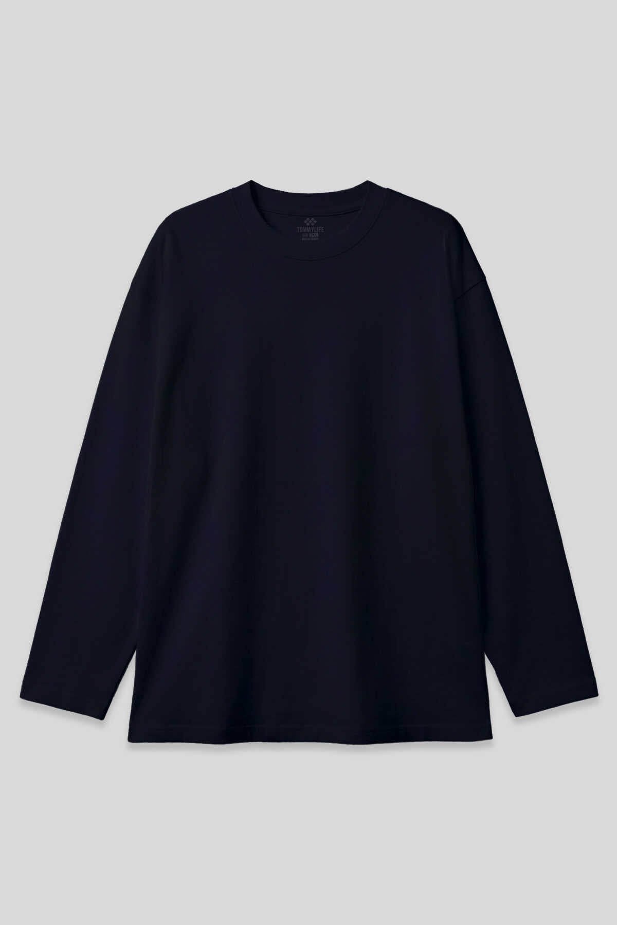 Tommylife Toptan Lacivert Basic O Yaka Erkek Sweatshirt - 88107