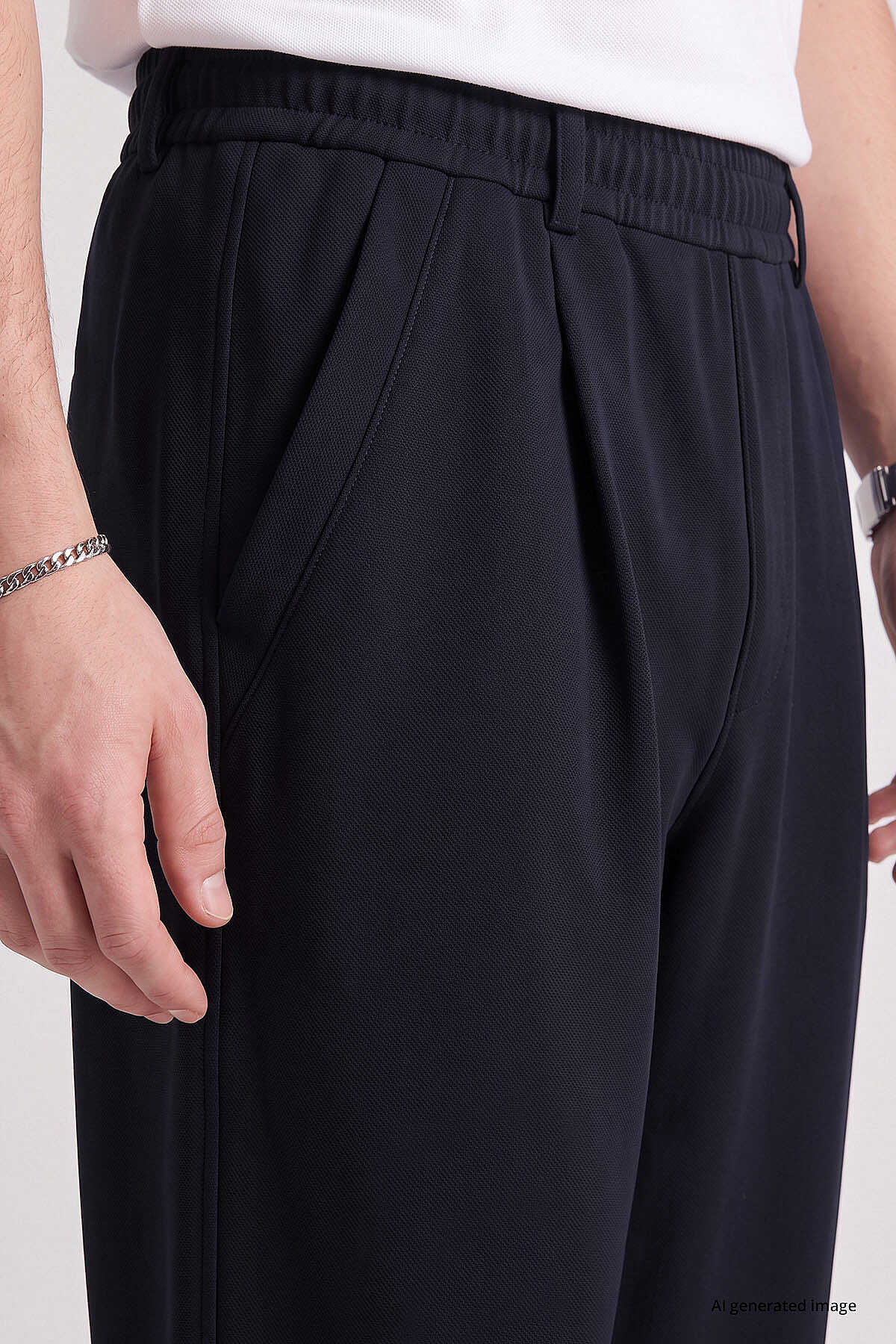 Tommylife Toptan Lacivert Rahat Form Erkek Palazzo Pantolon - 82199