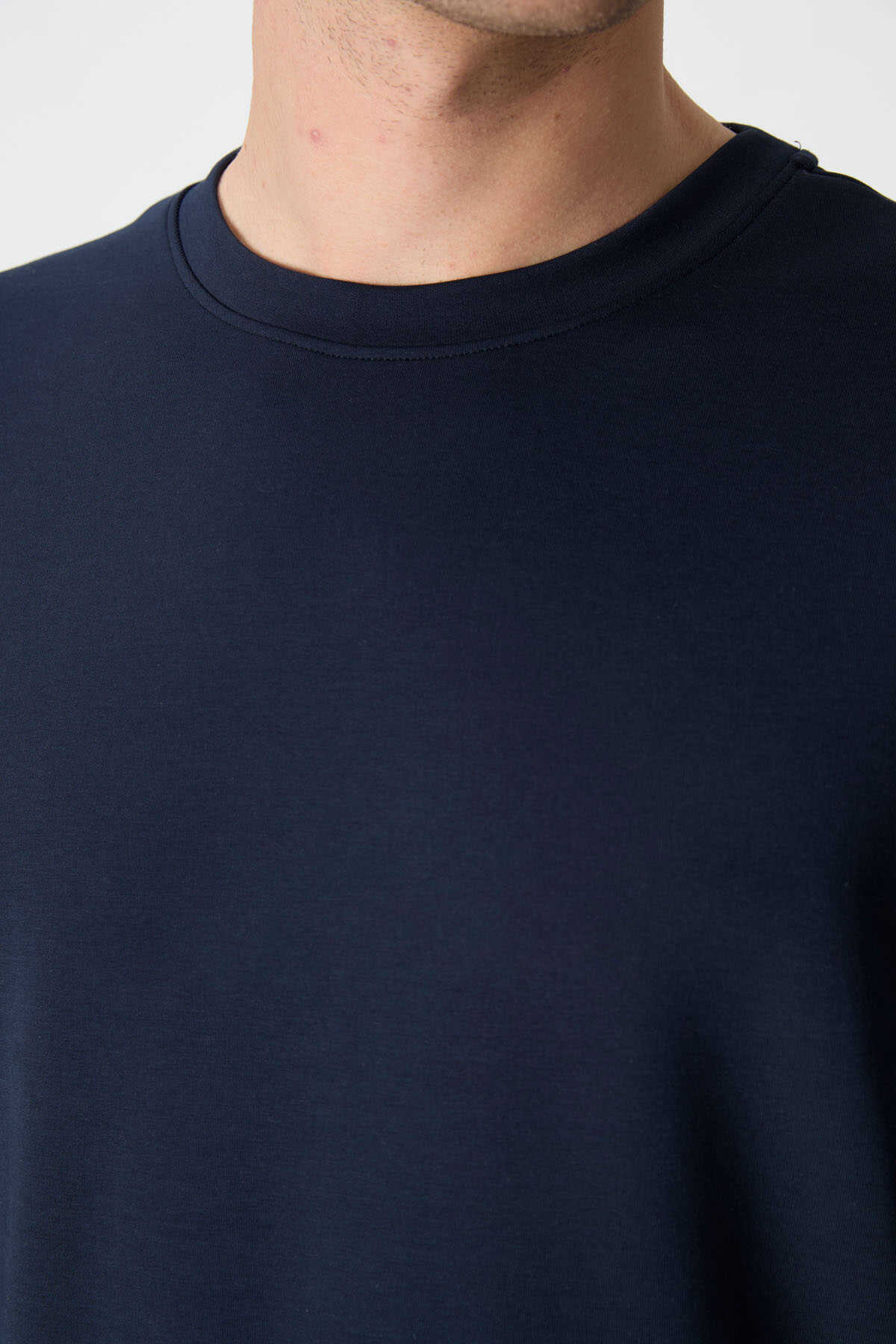 Tommylife Toptan O Yaka Rahat Form Basic Erkek Sweatshirt 88053 Lacivert