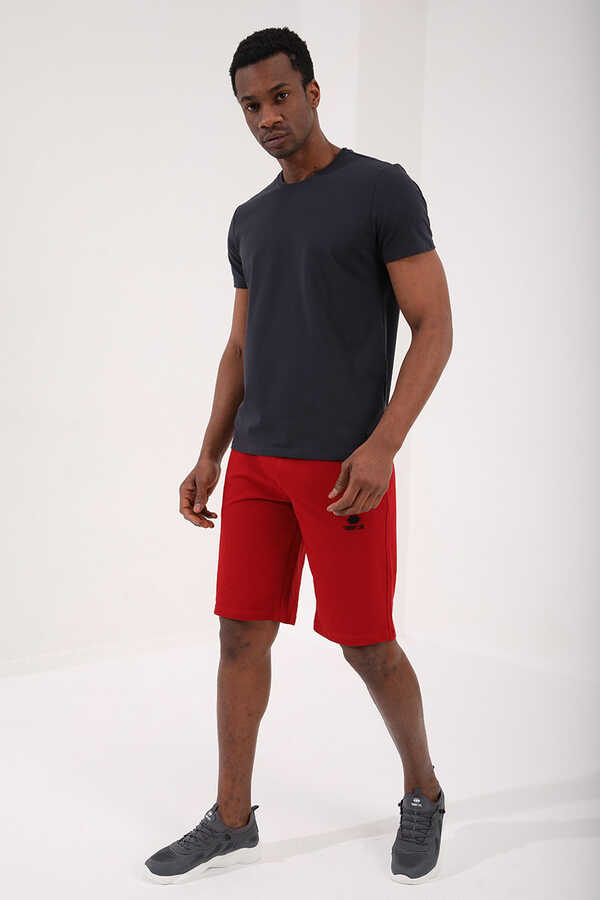 Tricou bărbătesc Tommylife Wholesale cu guler rotund, croială standard, de bază, 87911, antracit