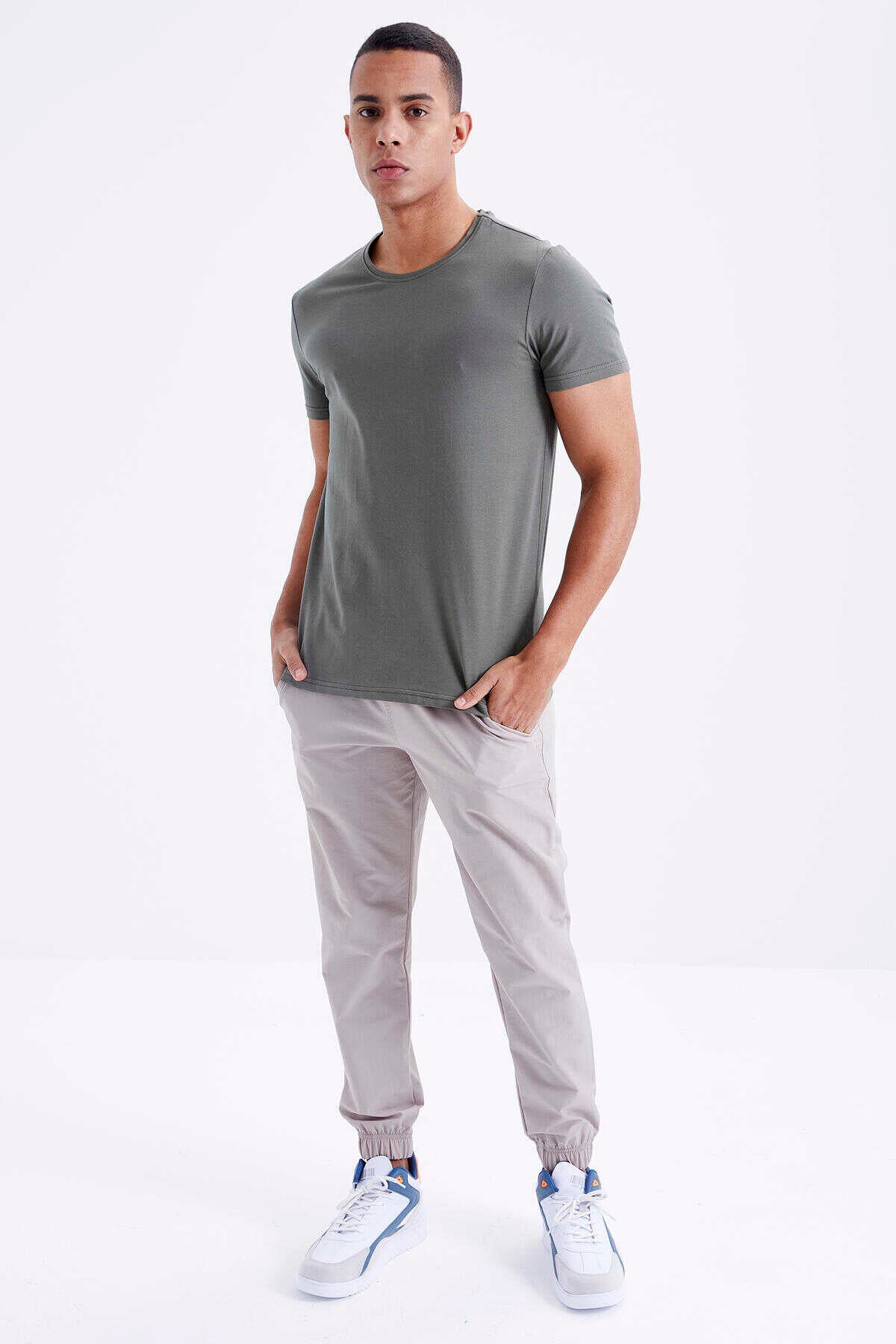 Tommylife Toptan O Yaka Standart Kalıp Basic Erkek T-Shirt 87911 Çağla