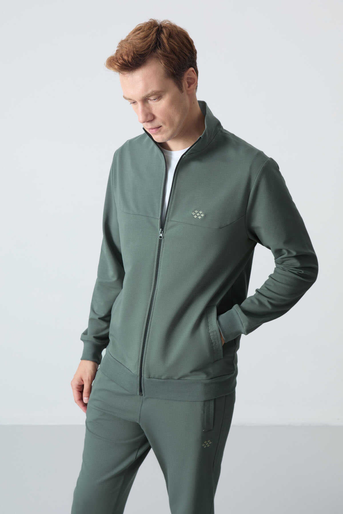Tommylife Toptan Confort Fit Basic Barbati Trening Set 85260 Kaki