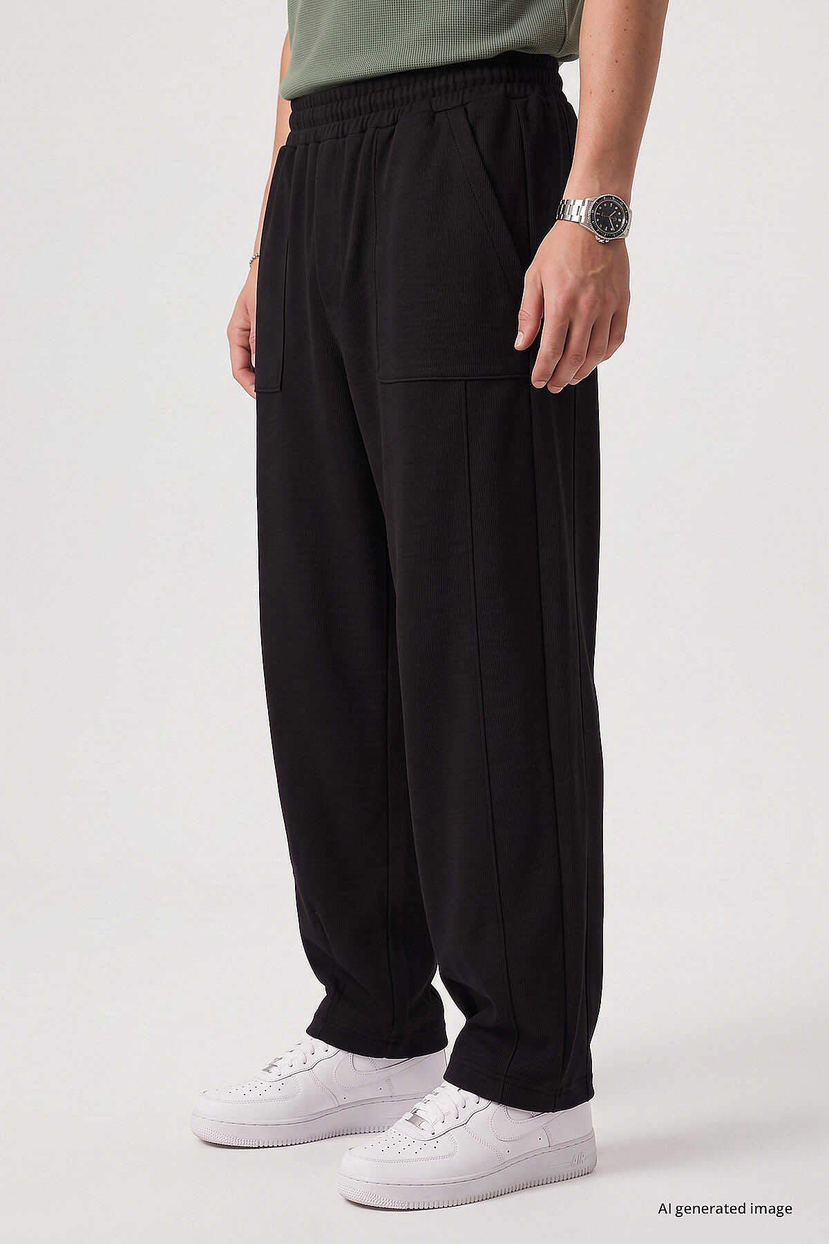 Pantaloni de trening negri pentru bărbați, croială tip balon, Tommylife, en-gros - 82205