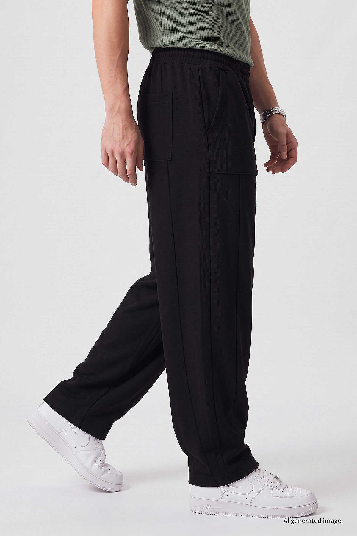 Pantaloni de trening negri pentru bărbați, croială tip balon, Tommylife, en-gros - 82205