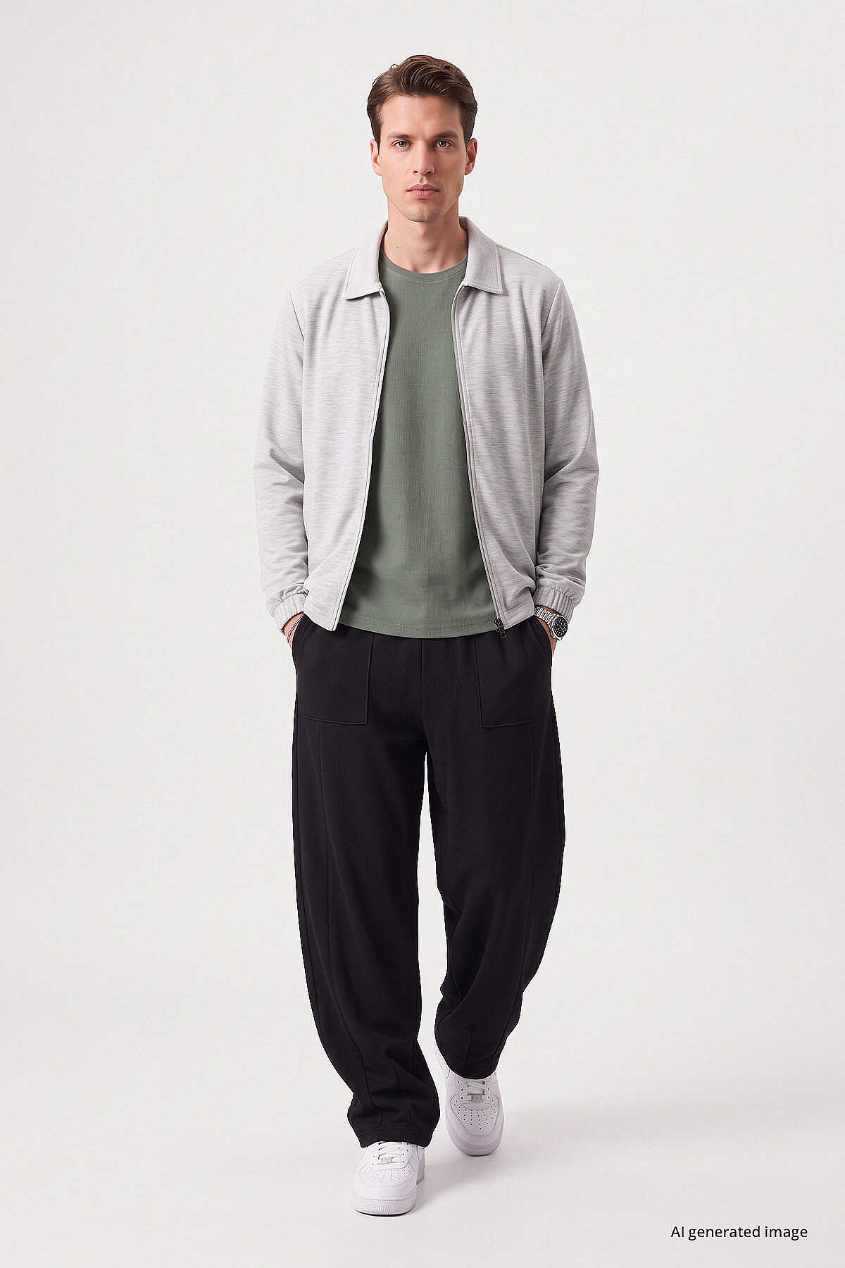 Pantaloni de trening negri pentru bărbați, croială tip balon, Tommylife, en-gros - 82205