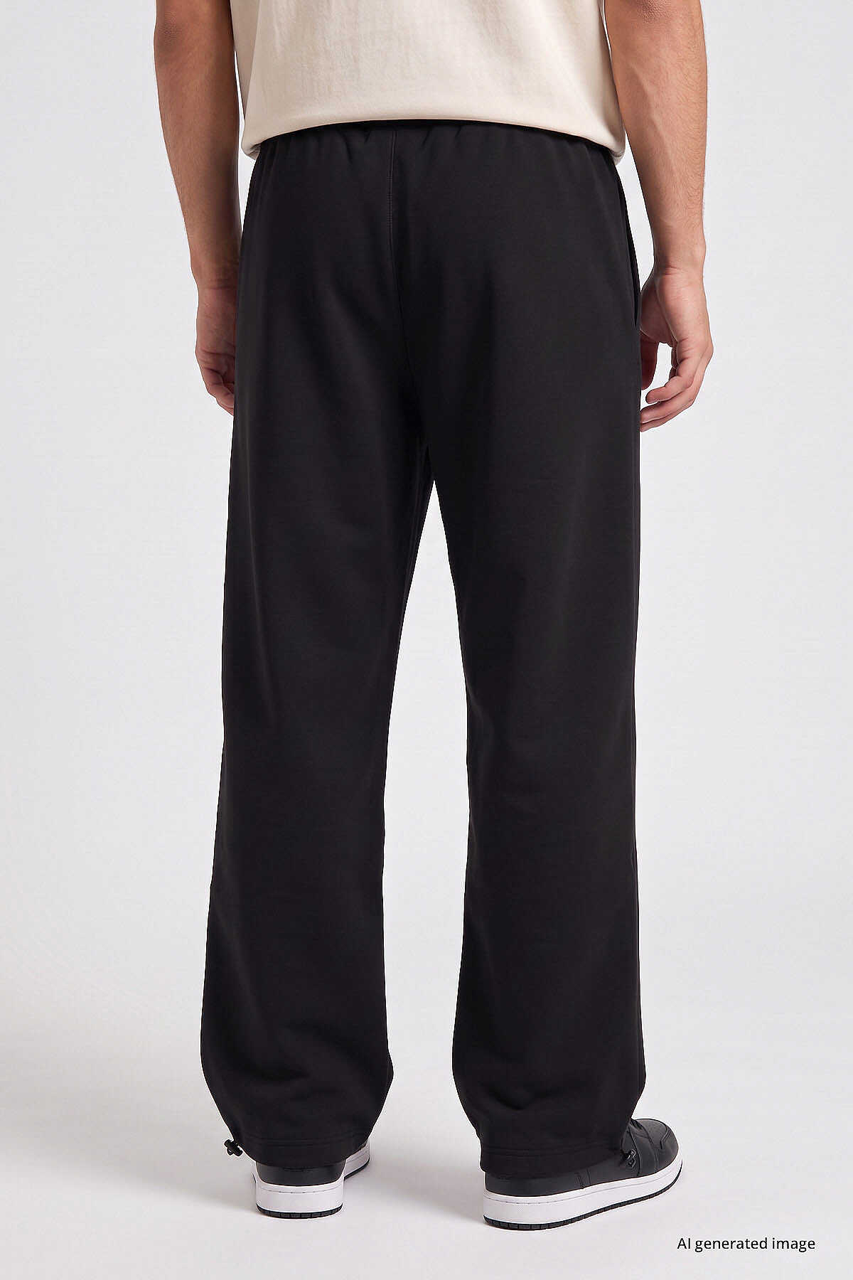 Pantaloni de trening largi pentru bărbați, negri, cu talie elastică, Tommylife, en-gros - 82200