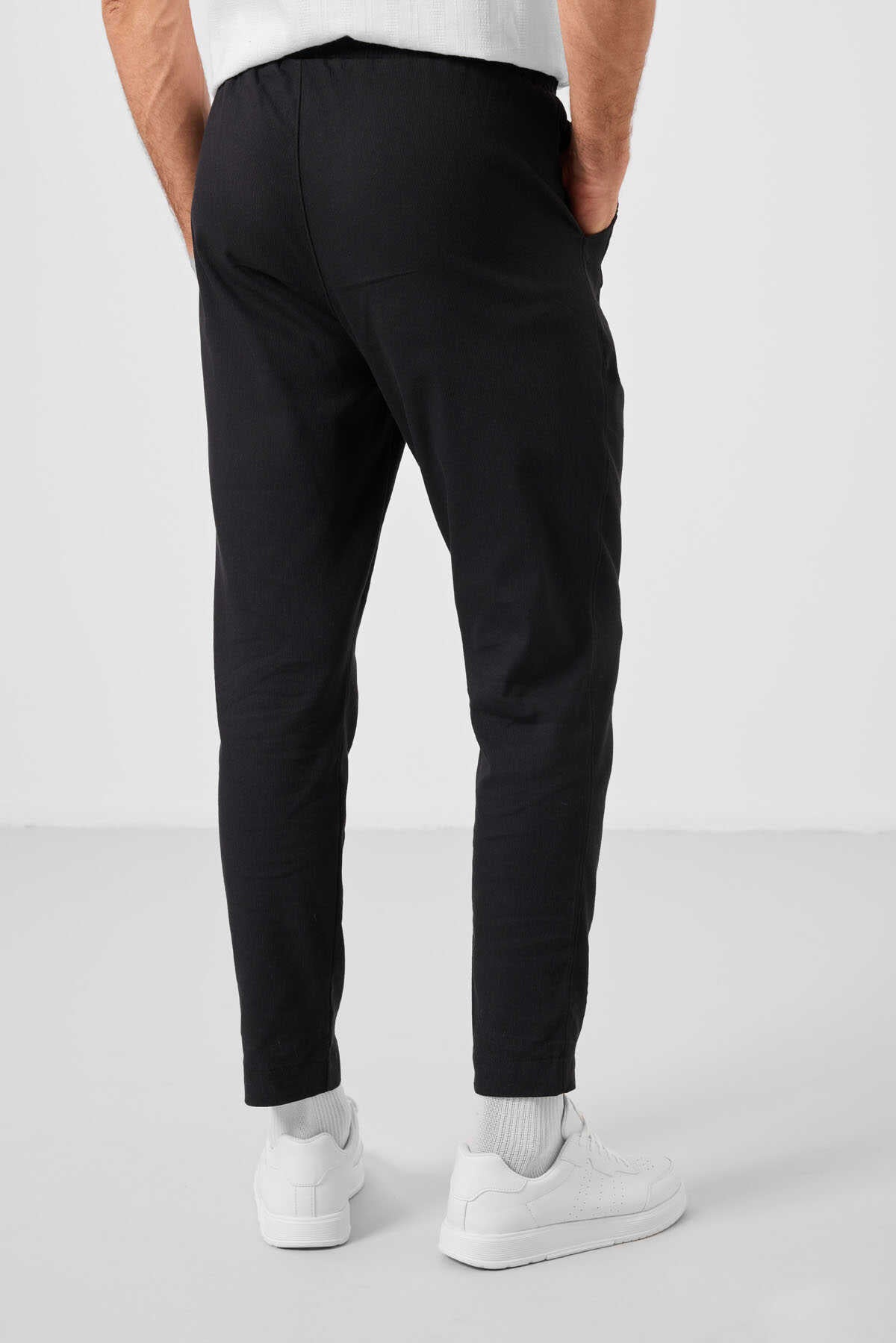 Tommylife Toptan Standart Fit Dokuma Hafif Esnek Chino Erkek Pantolon 82177 Siyah