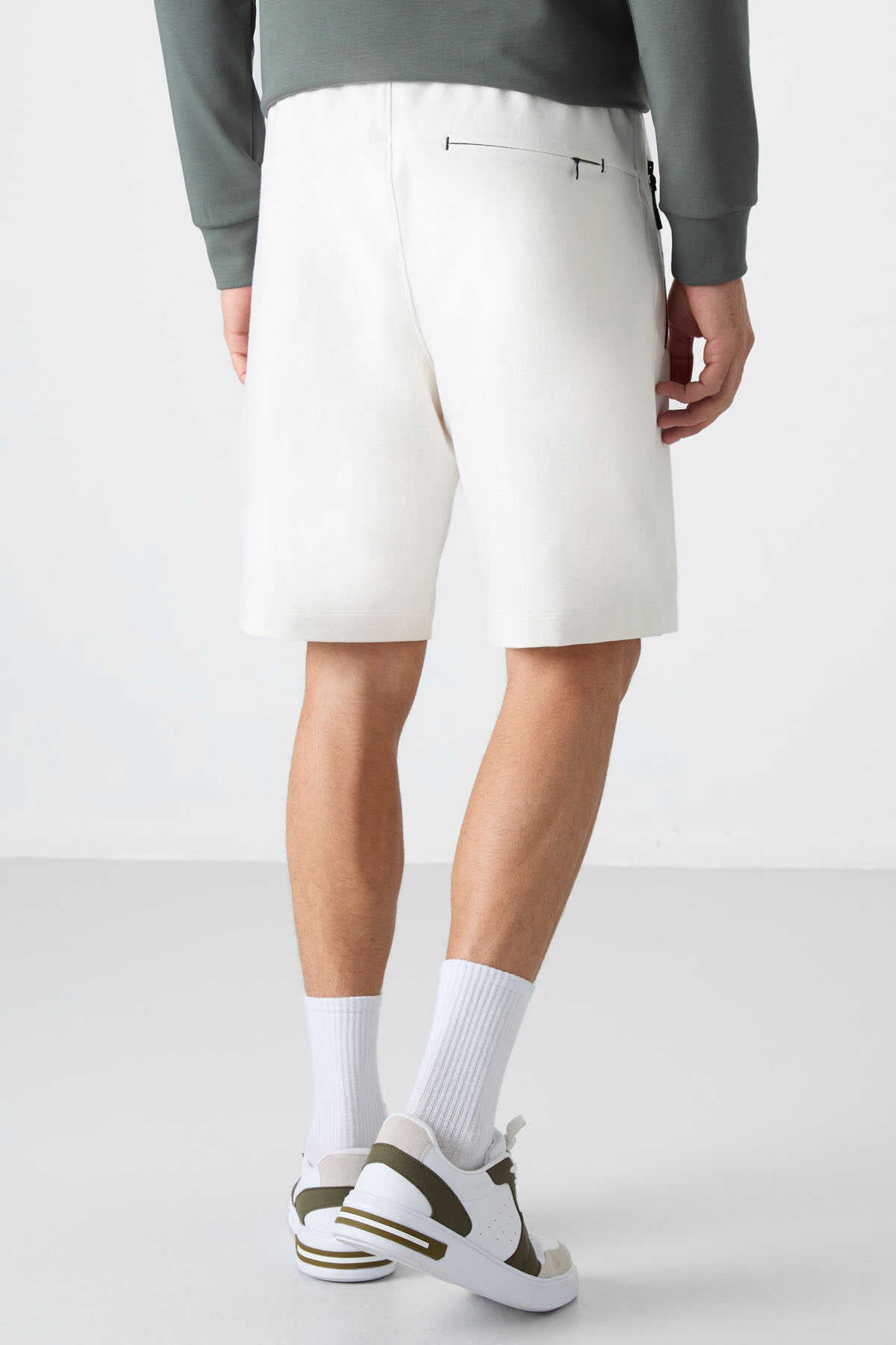Tommylife Toptan Standart Kalıp Basic Erkek Şort 81136 Ekru