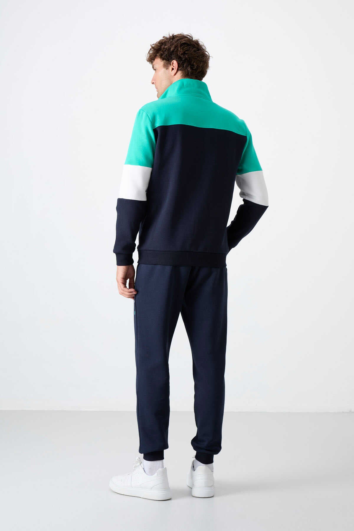 Set trening pentru bărbați Tommylife Wholesale Standard Fit cu fermoar, croială standard, 85186 Indigo