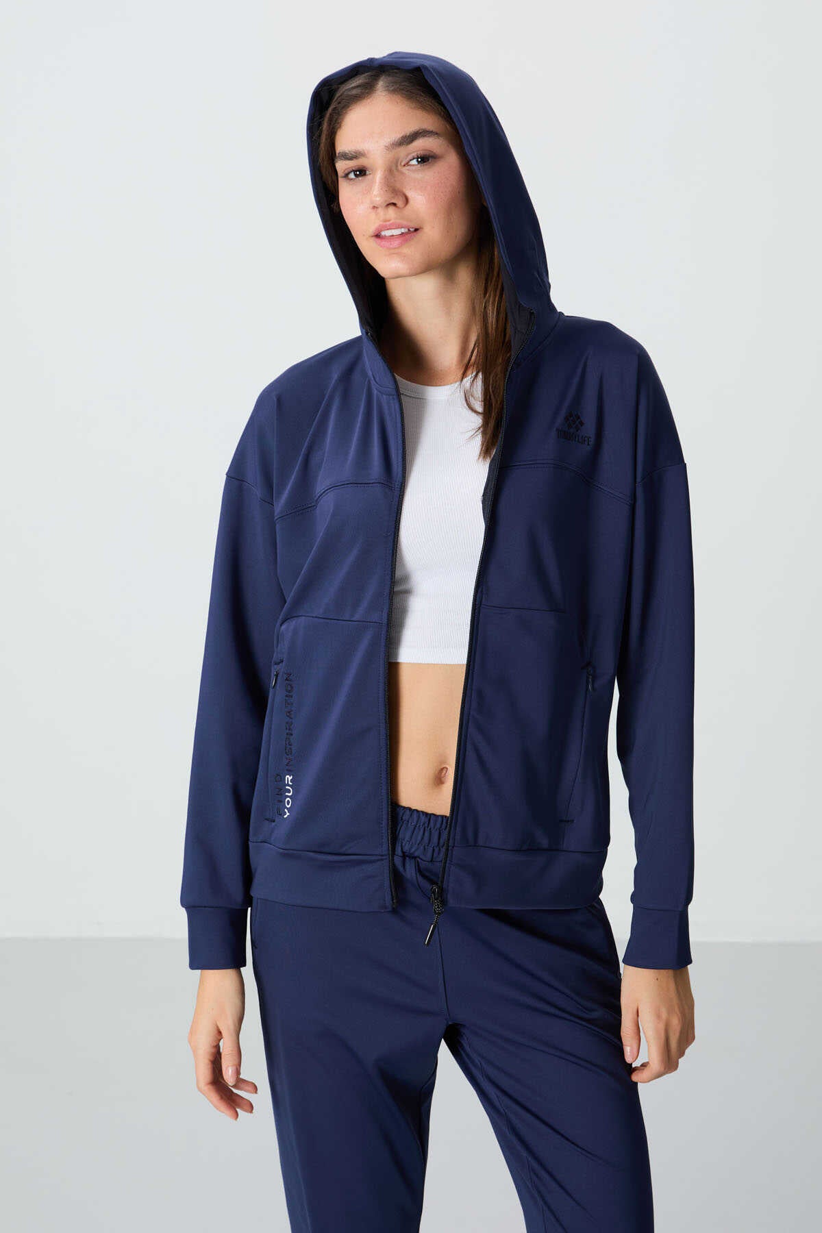 Set trening cu glugă Tommylife Wholesale pentru femei, croială standard, 95306 Indigo