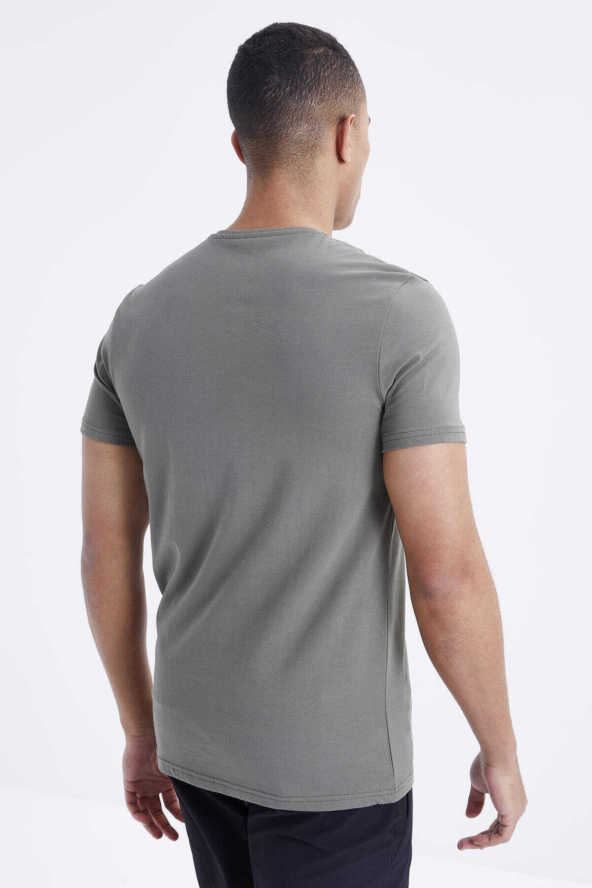 Tommylife Toptan V Yaka Standart Kalıp Basic Erkek T-Shirt 87912 Çağla