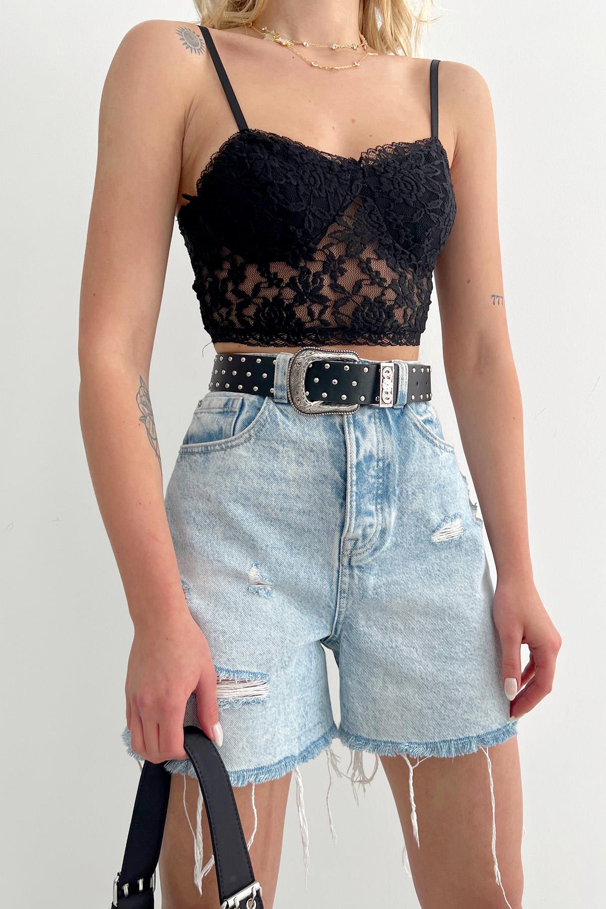 En Gros Bralet Dantelat Negru