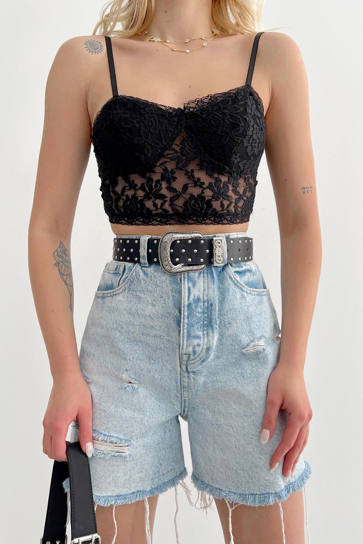 En Gros Bralet Dantelat Negru