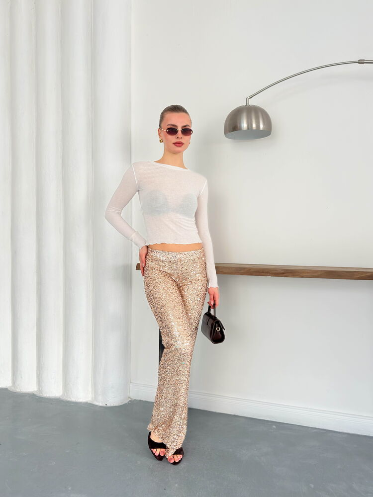 Topshow | Pullu Pantolon - Taş | D2936