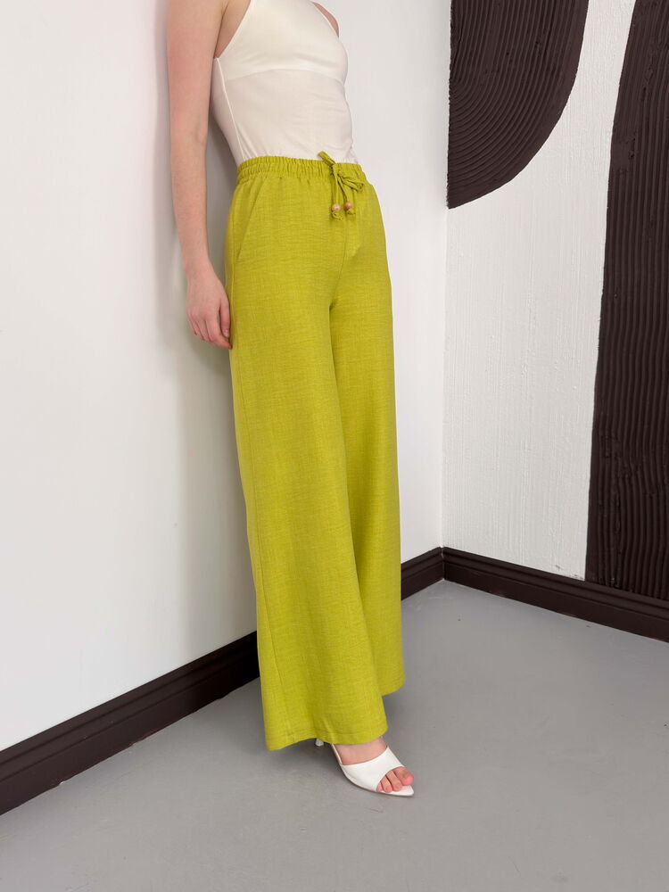 Pistachio Green Linen Wholesale Trousers | D2381 Topshow