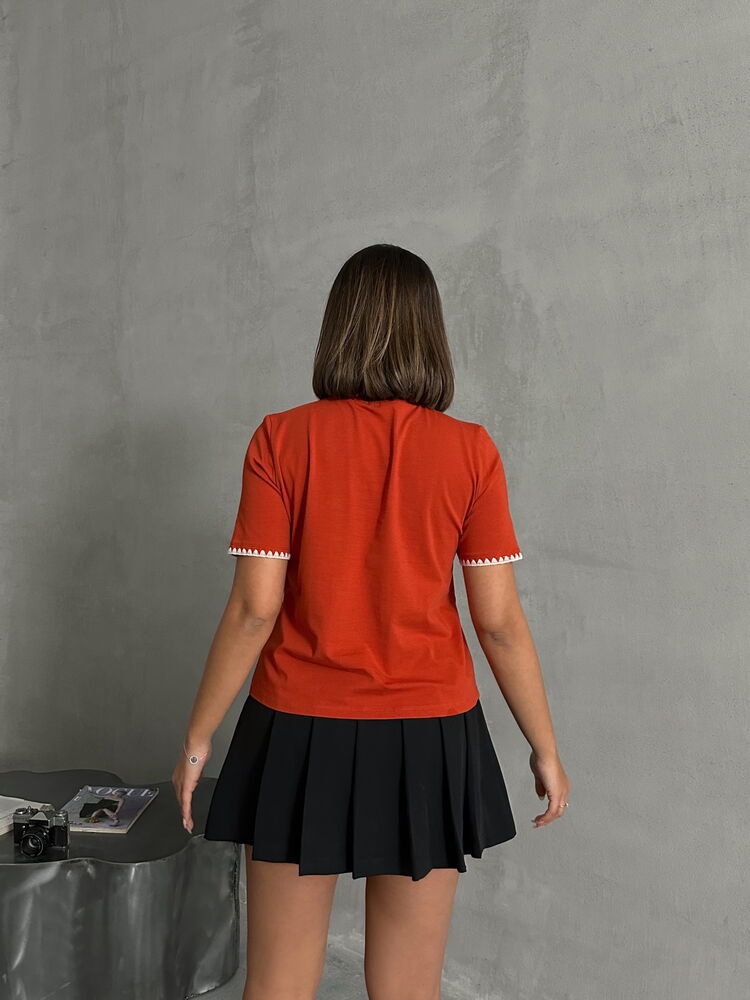 Topshow Kiremit Çoban Dikişli Toptan T-Shirt
