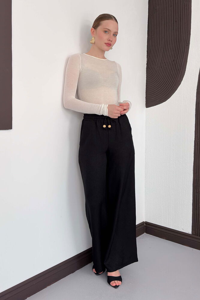 Pantaloni negri din in Topshow, en-gros