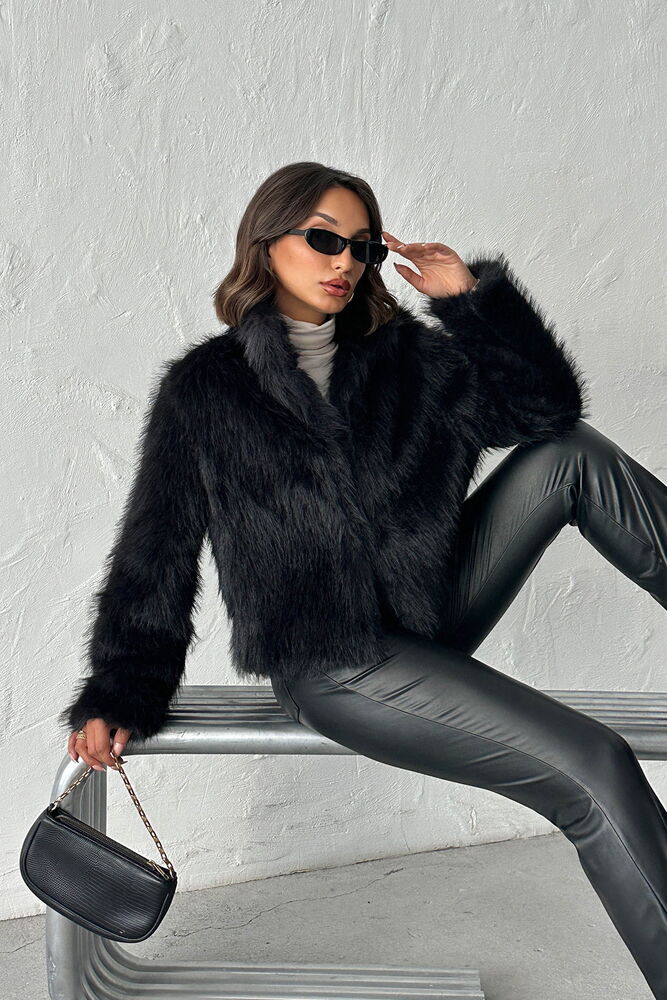 Topshow Black Fur Wholesale Coat