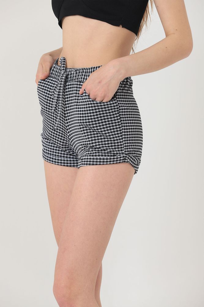 Pantaloni scurți mini negri Topshow, en-gros