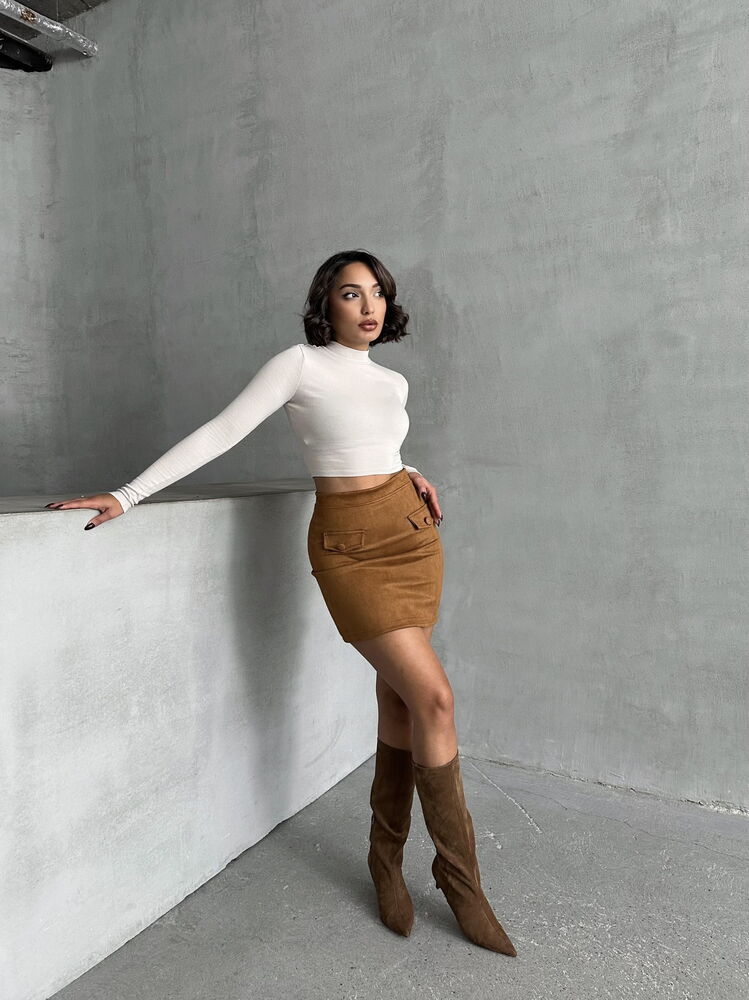 Wholesale Skirt with Pockets - Tan