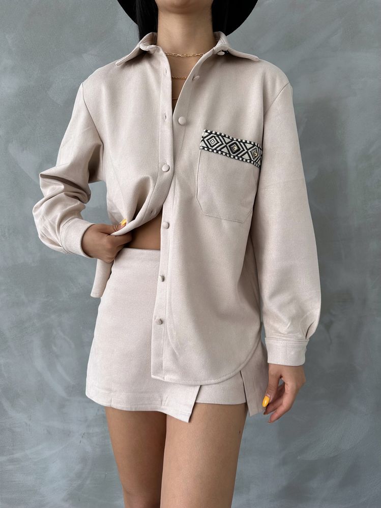 Topshow Stone Suede Wholesale Shirt | F1517
