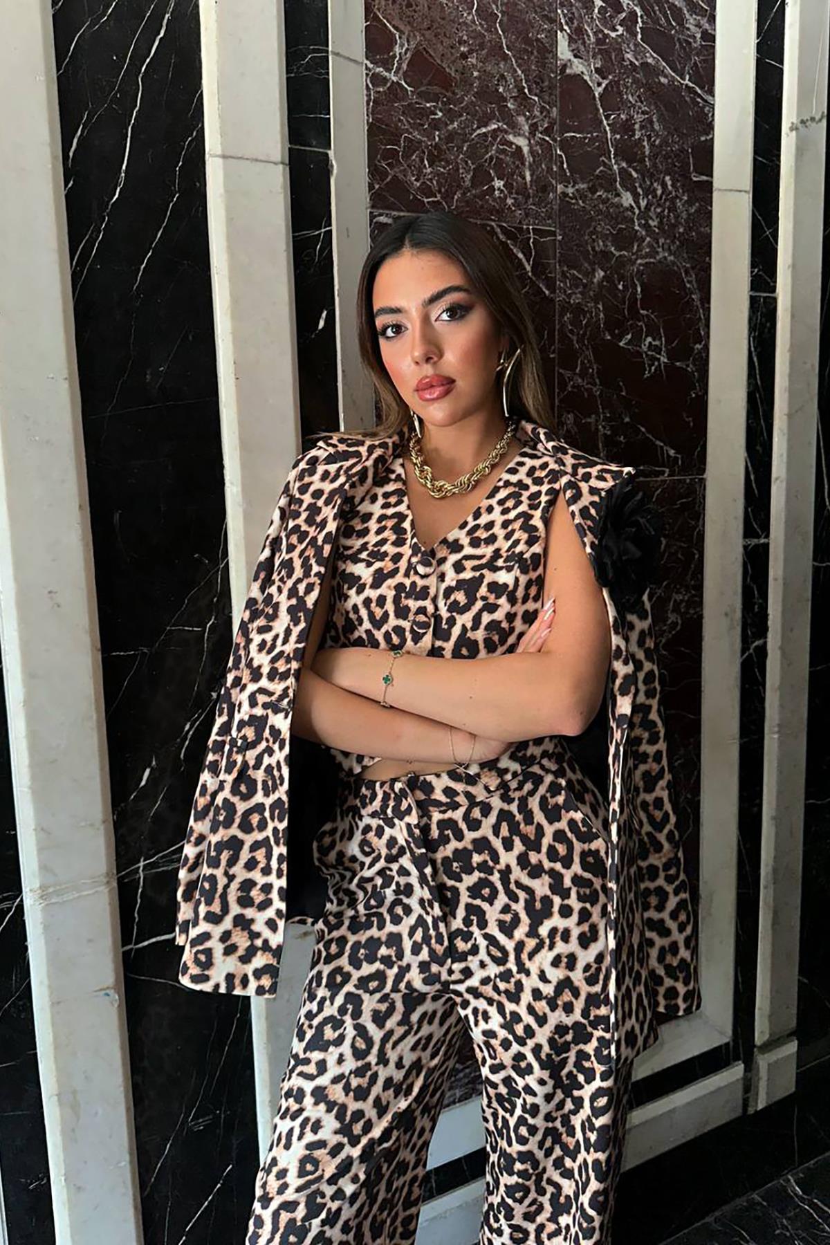Leopar Leopar Desenli 3Lü Takım