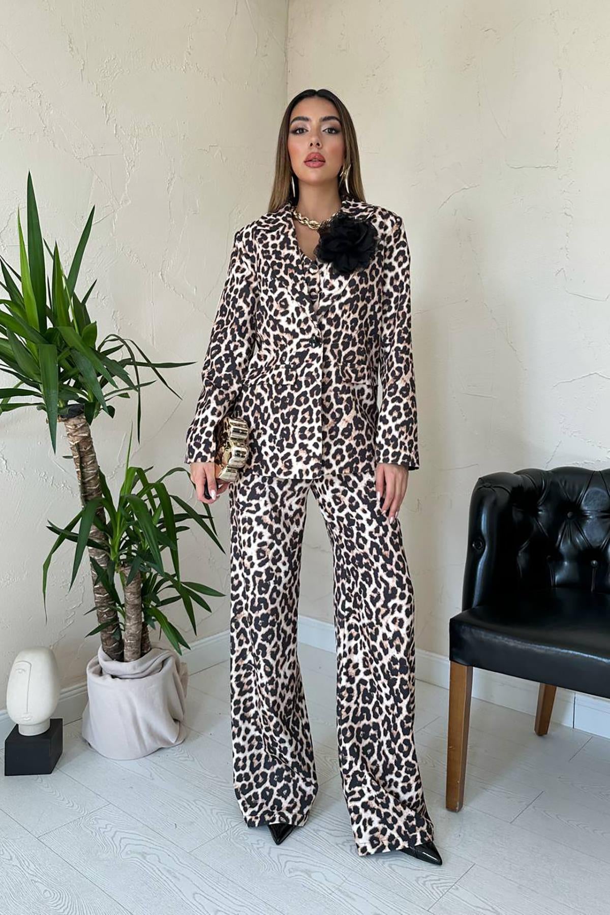 Leopar Leopar Desenli 3Lü Takım