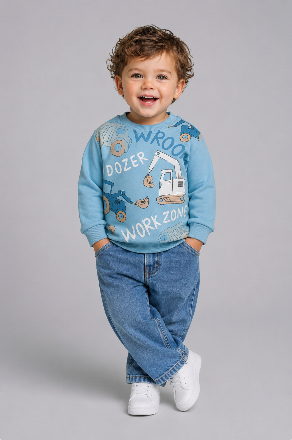 Tuffy Dozer Imprimeu Bluza Baieti - 015 - Albastru
