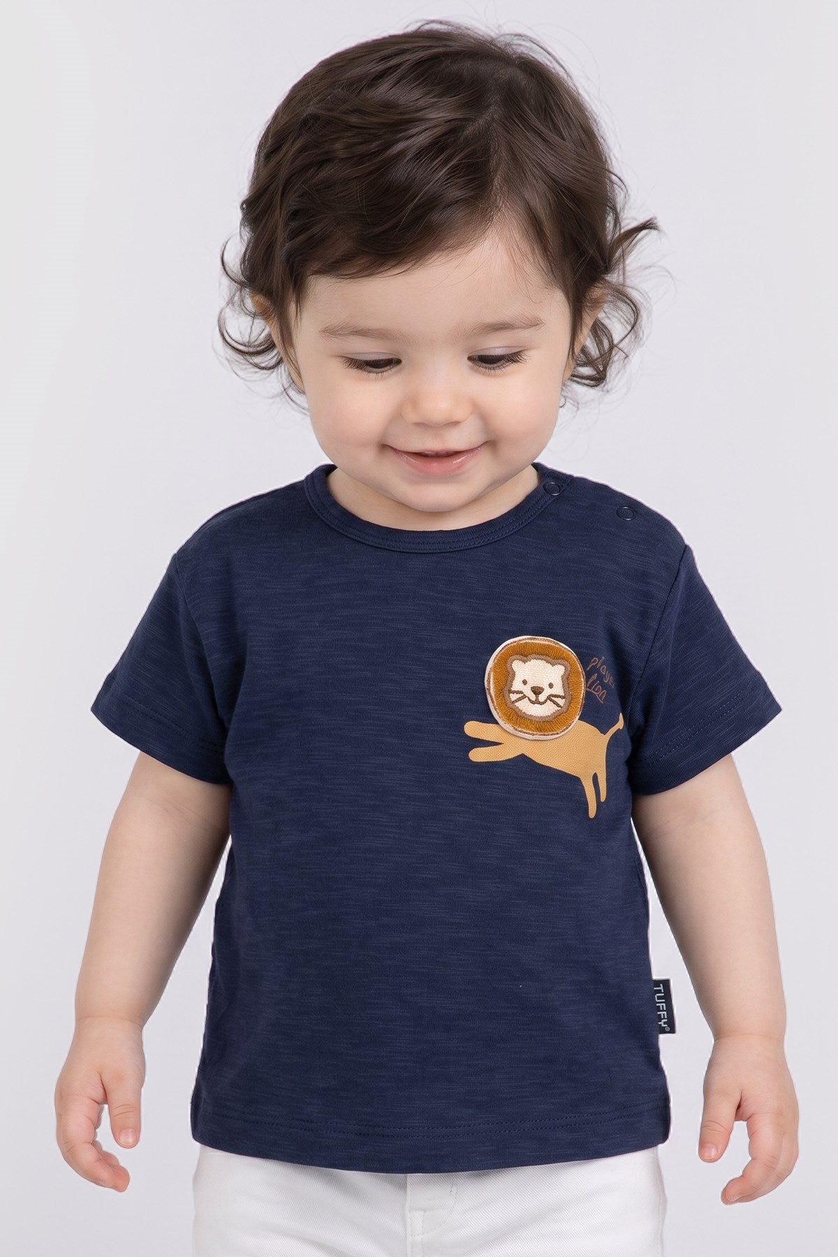 Tuffy Tricou Baieti Bebeluși cu Tema Leu-129 - Bej Deschis