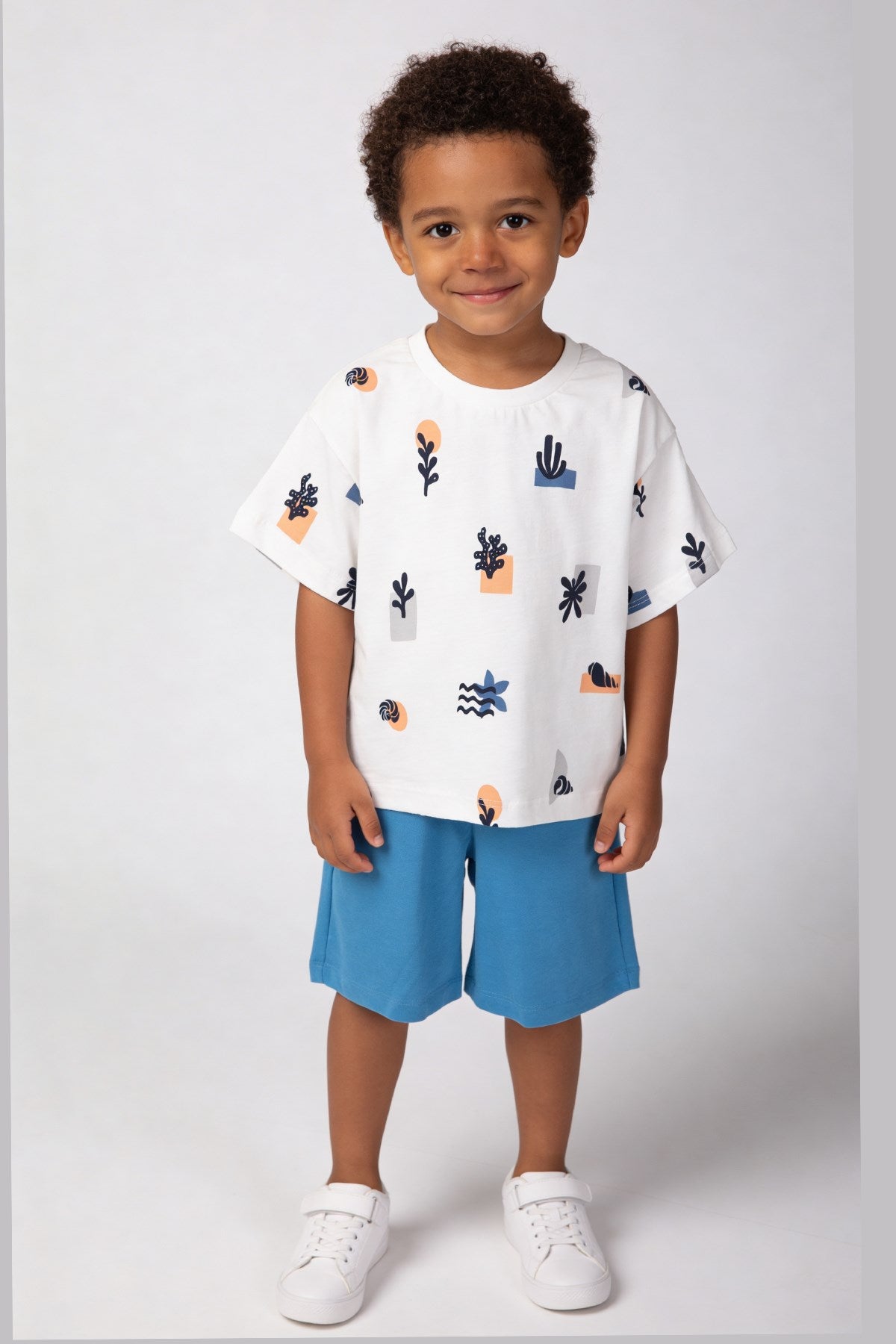 Tuffy Compleu Baieti Velpa Pantaloni Scurti-6707 - Portocaliu Deschis