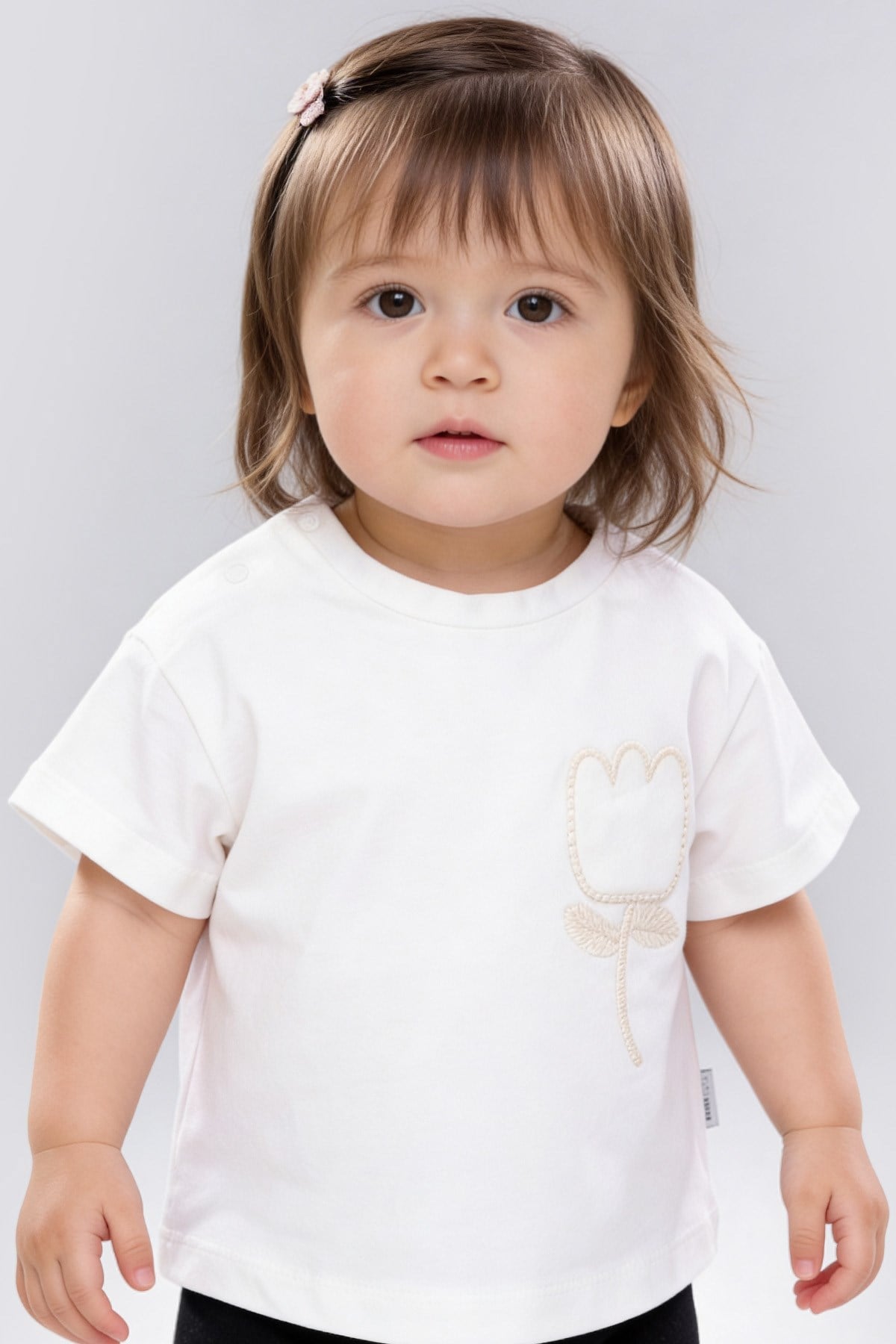 Tuffy Kız Bebek Jakarlı Süprem T-Shirt-1526 - Buz Mavi