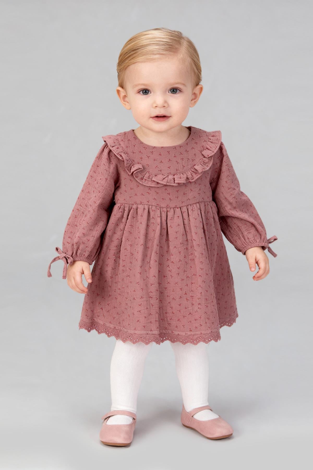 Rochie din In Tuffy pentru bebelușe fete-02265 - Ecru