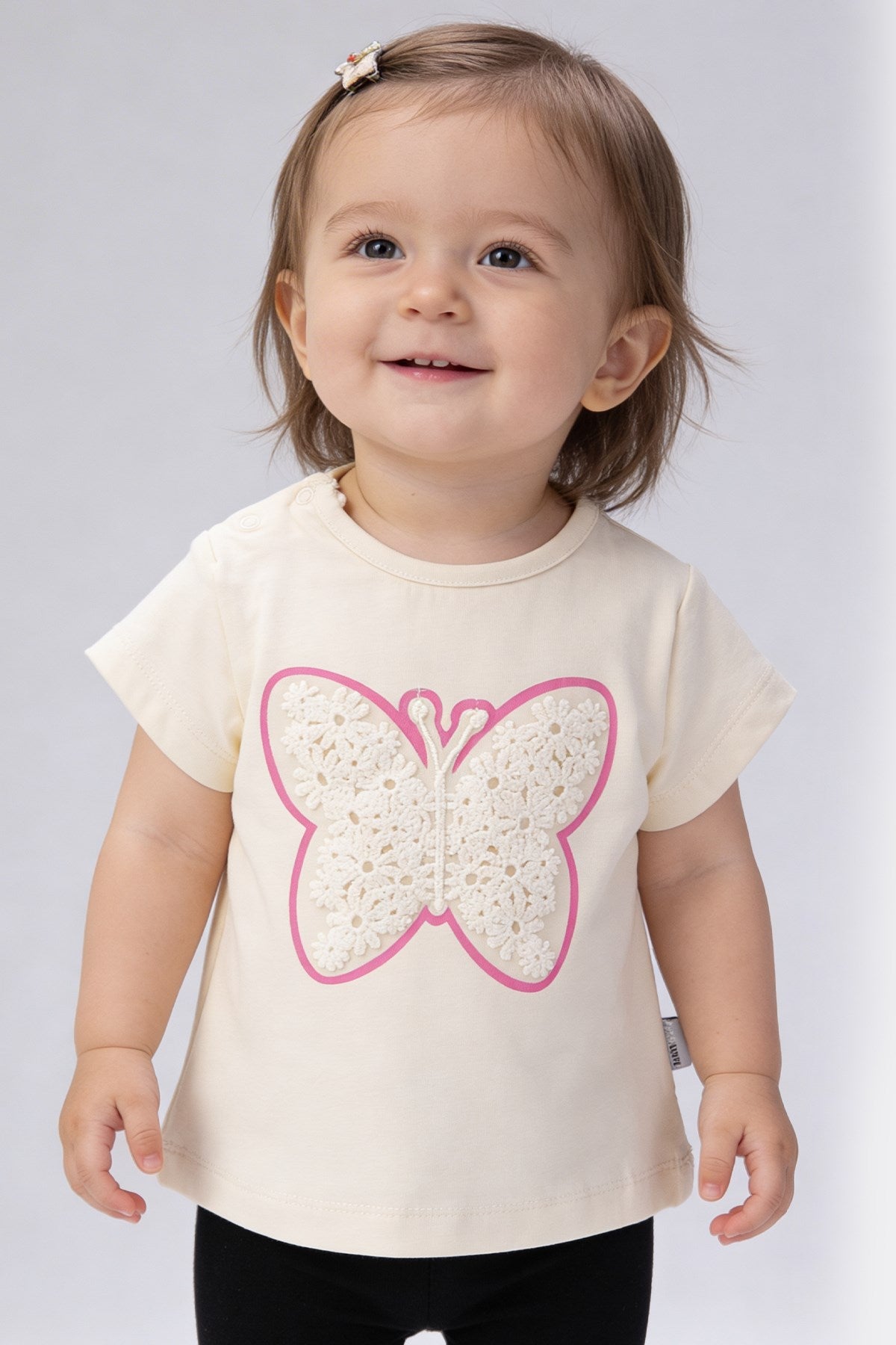 Tuffy Fată Bebeluș Tricou-1536 - Ecru