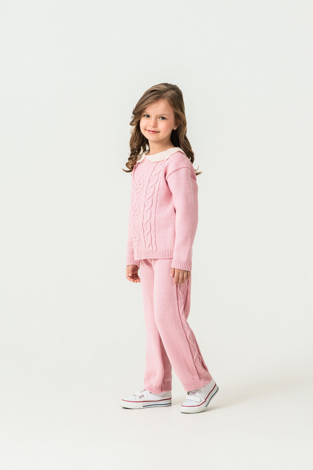 Set de tricot Tuffy pentru fete-02705 - Bej Deschis